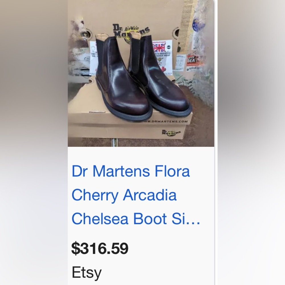Dr. Martens Brown Leather Chelsea Boots with Red Patina - Picture 11 of 12